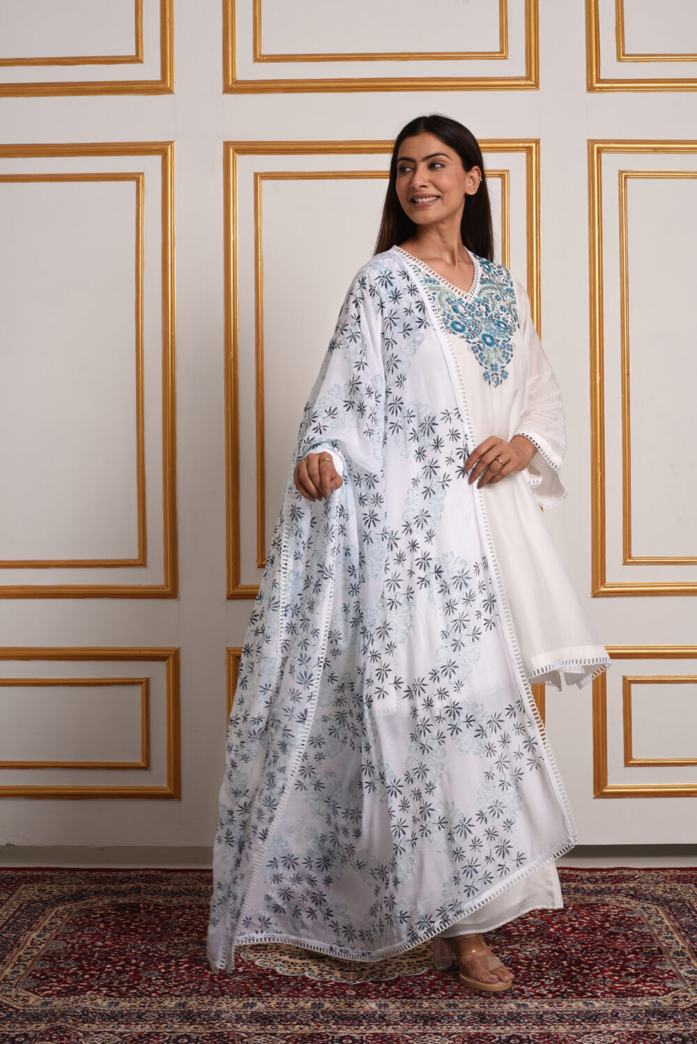 Azure – Teal Garden Kurta Set