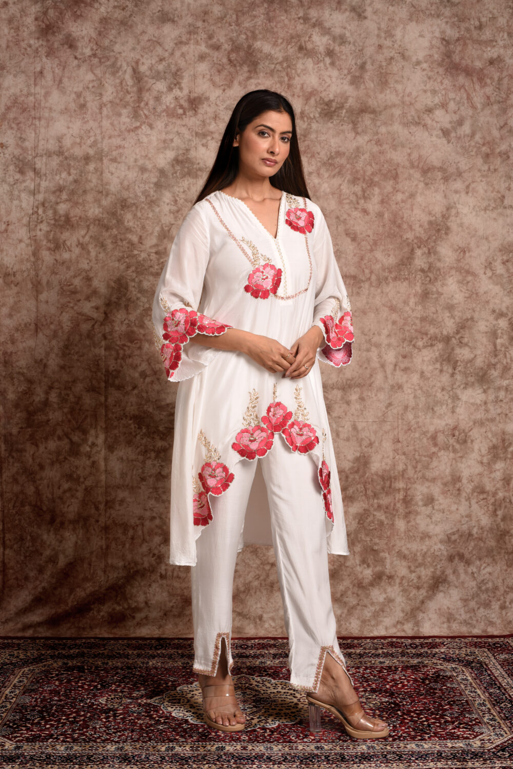 Roselle – Ivory Floral Embroidered Anarkali