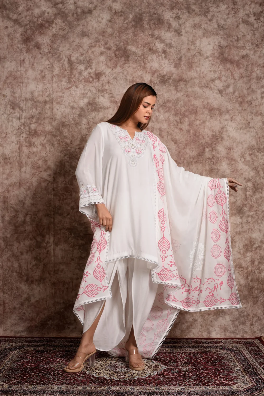 Flora – Botanical Cascade Kurta with Dhoti Set