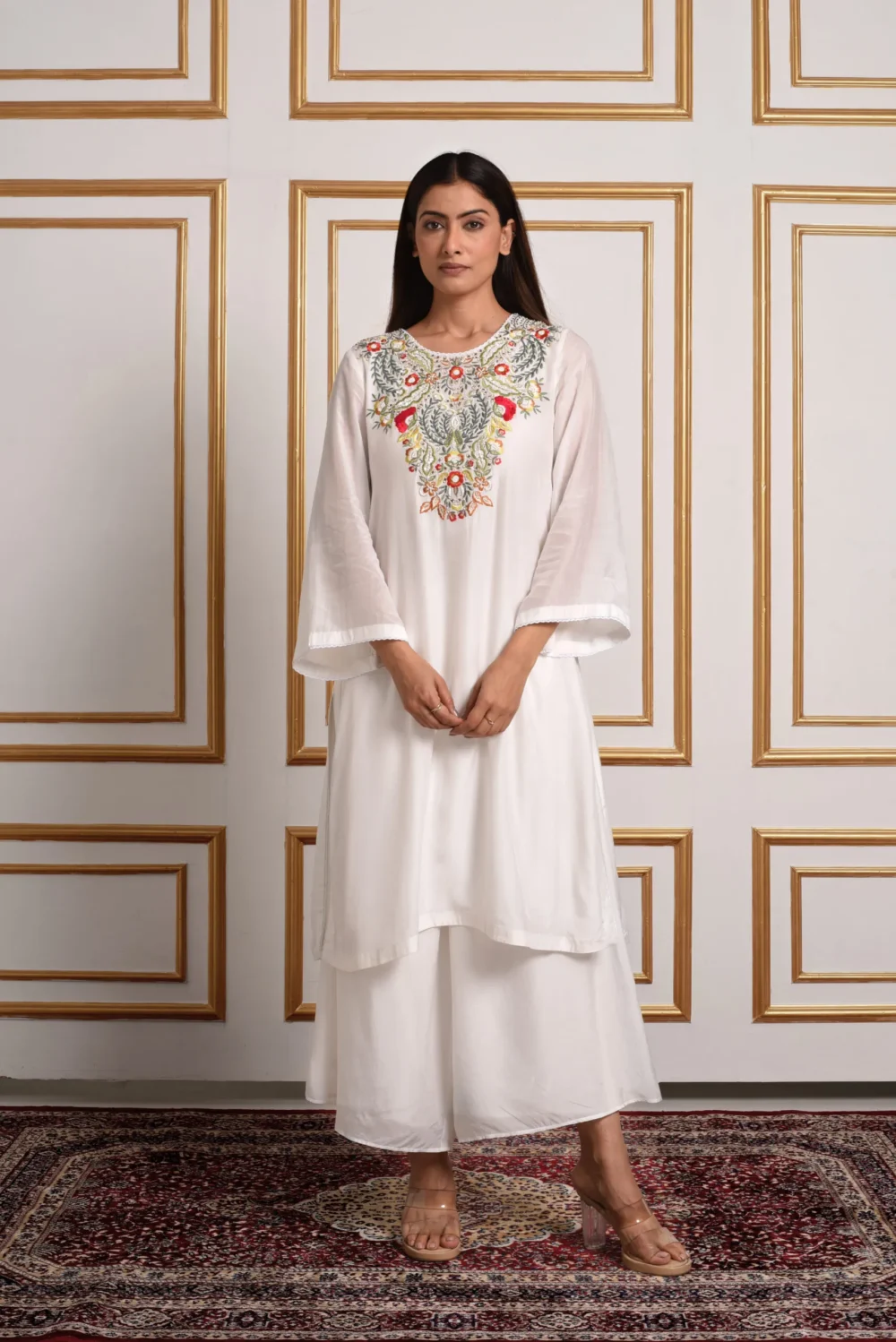 Iris – Petal Pastel Mosaic Kurta Set with Palazzo