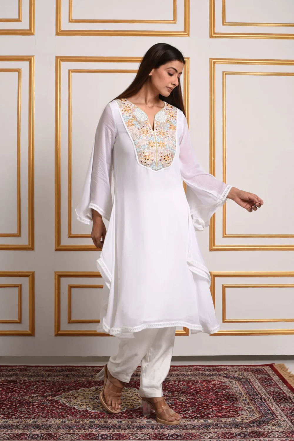 Solana – Gilded Sun Medallion Kurta Set with Pants