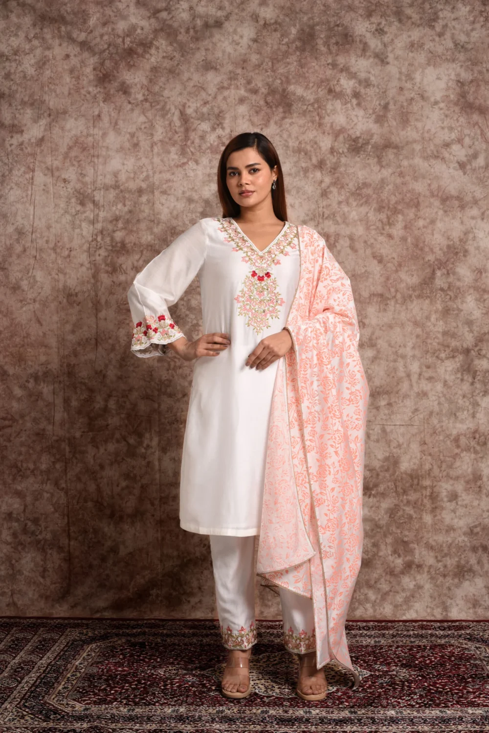 Zoya – Noir Bloom Luxe Kurta Set with Dupatta