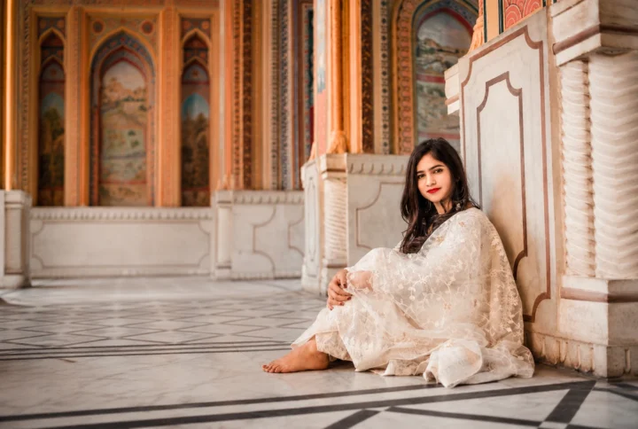 White Salwar Suit for Women Embro White